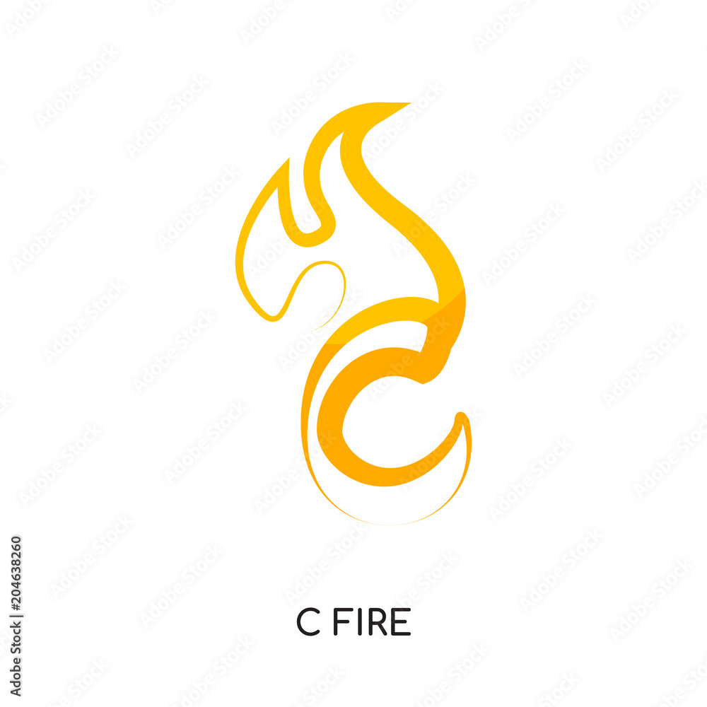 c fire logo isolated on white background , colorful vector icon, brand sign & symbol for your business c fire logo isolated on white background , colorful vector icon, brand sign & symbol for your business