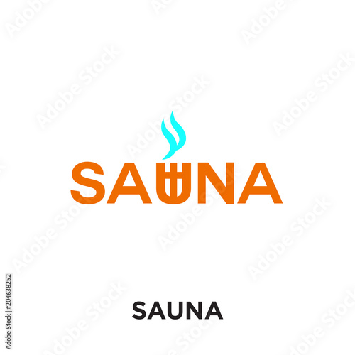 sauna logo isolated on white background , colorful vector icon, brand sign & symbol for your business