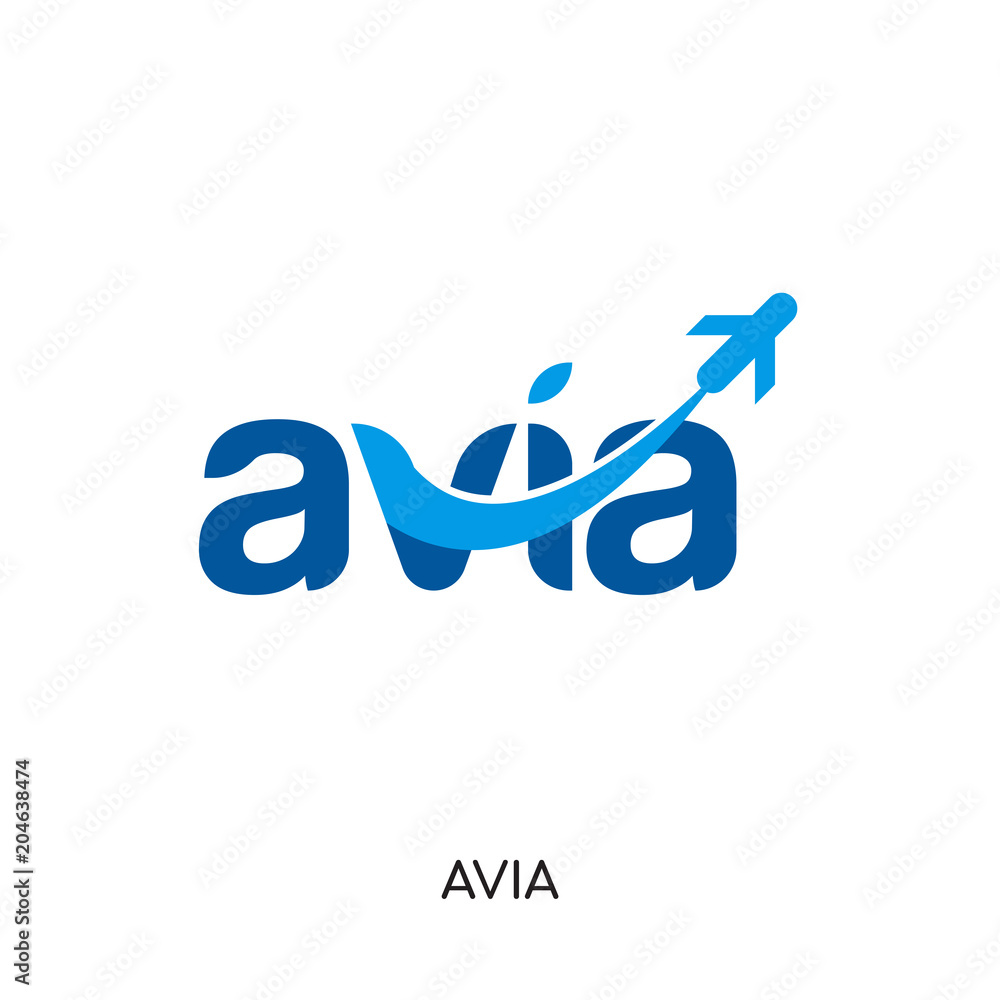 avia logo isolated on white background , colorful vector icon, brand sign &  symbol for your business Stock Vector