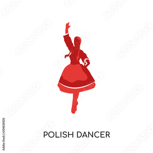polish dancer logo isolated on white background , colorful vector icon, flat sign and symbol