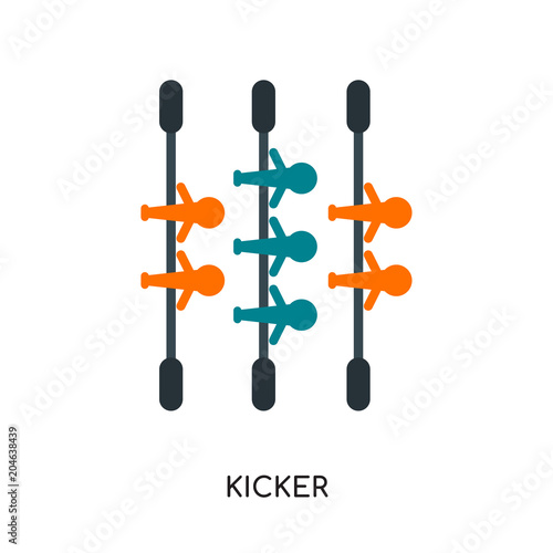 kicker logo isolated on white background , colorful vector icon, brand sign & symbol for your business
