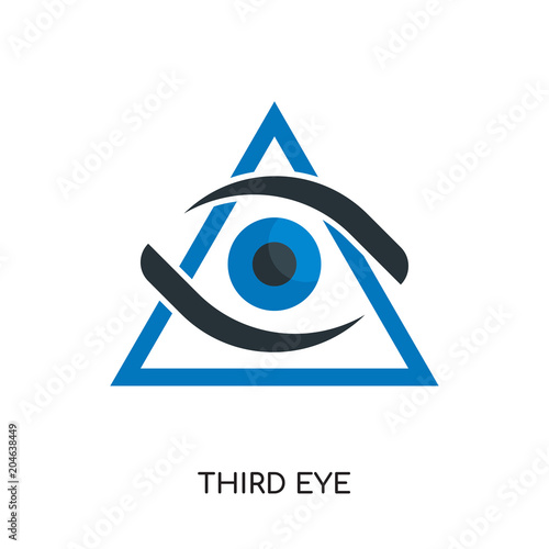 third eye logo isolated on white background , colorful vector icon, brand sign & symbol for your business