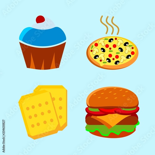 icons about Food with delicious, cake, cupcake, dinner and bite