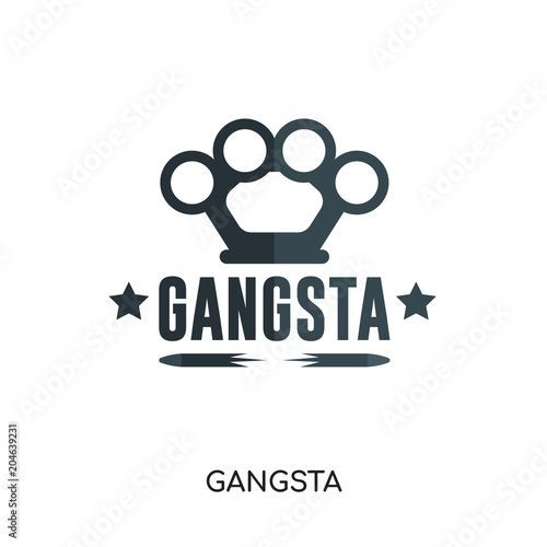 gangsta logo isolated on white background , colorful vector icon, brand sign & symbol for your business