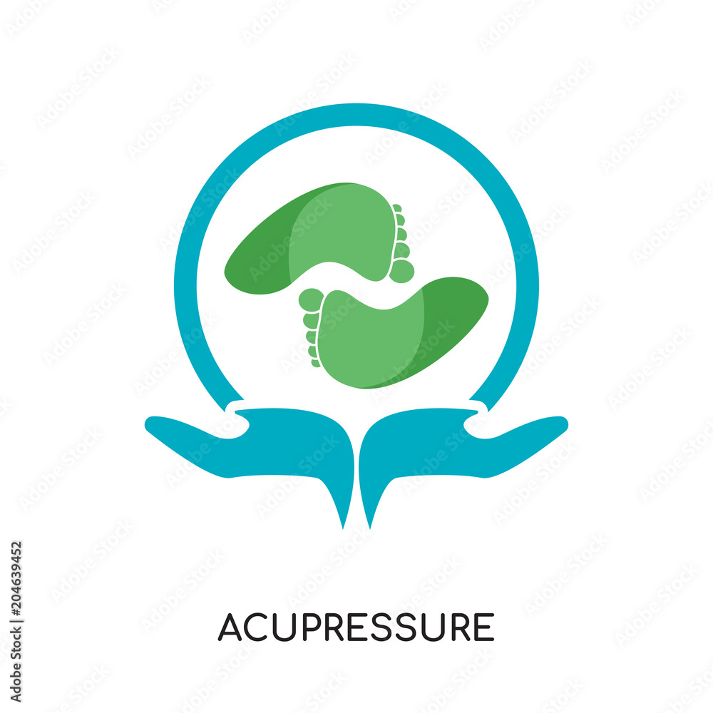 acupressure logo isolated on white background , colorful vector icon, brand sign & symbol for your business