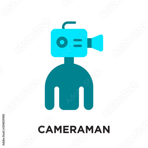 cameraman logo isolated on white background , colorful vector icon, brand sign & symbol for your business