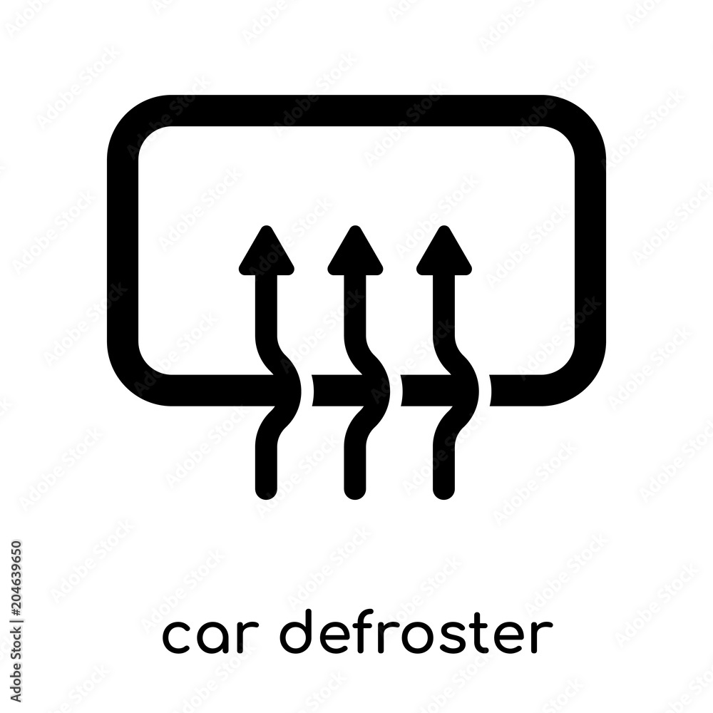 car defroster symbol isolated on white background , black vector sign and  symbols Stock Vector