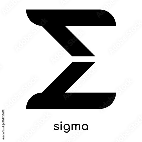 Canvas Print sigma symbol isolated on white background , black vector sign and symbols