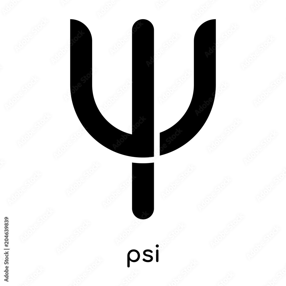 psi symbol isolated on white background , black vector sign and symbols psi symbol isolated on white background , black vector sign and symbols
