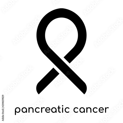 pancreatic cancer symbol isolated on white background , black vector sign and symbols