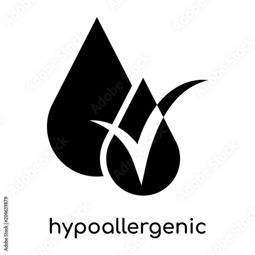 hypoallergenic symbol isolated on white background , black vector sign and symbols
