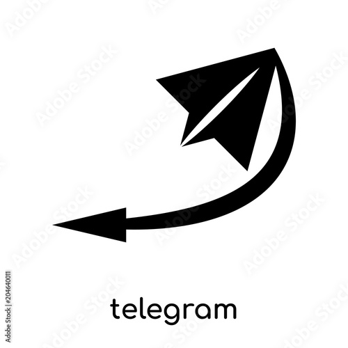 telegram symbol isolated on white background , black vector sign and symbols