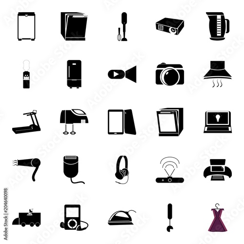 icons about Electronic with blender, machine, juicer, electric kettle and household
