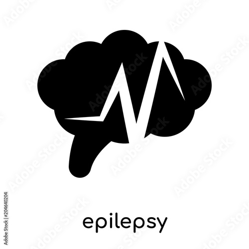epilepsy symbol isolated on white background , black vector sign and symbols