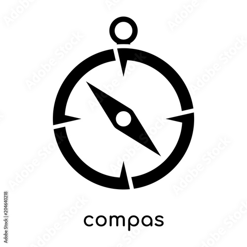compas symbol isolated on white background , black vector sign and symbols photo