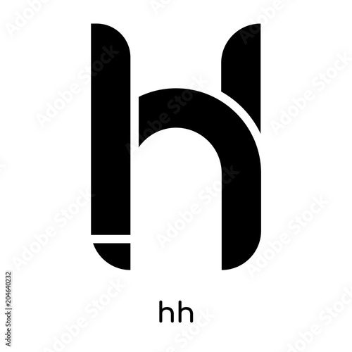 hh symbol isolated on white background , black vector sign and symbols