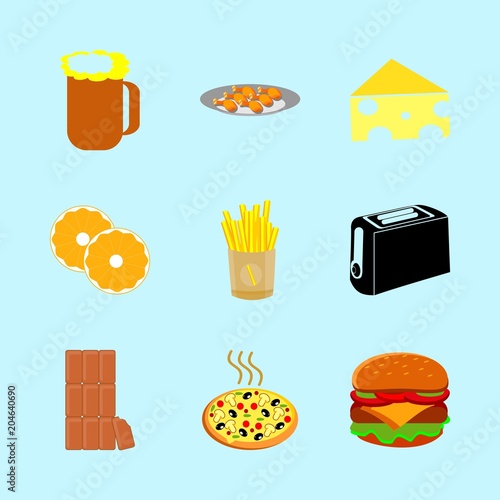 icons about Food with eat, meat, fries, potato and piece