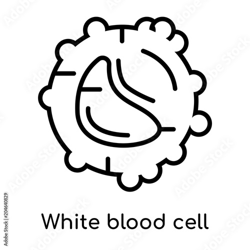 White blood cell icon isolated on white background , black outline sign, linear modern symbol