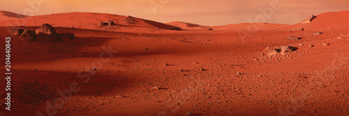 Fotografia landscape on planet Mars, scenic desert on the red planet