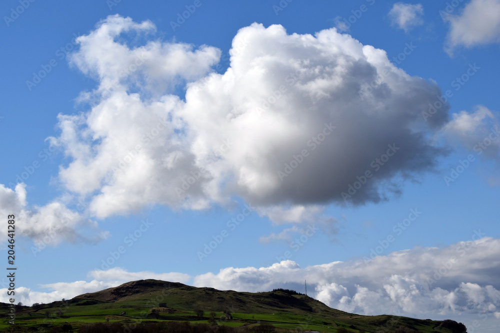 Blue sky with light clouds.