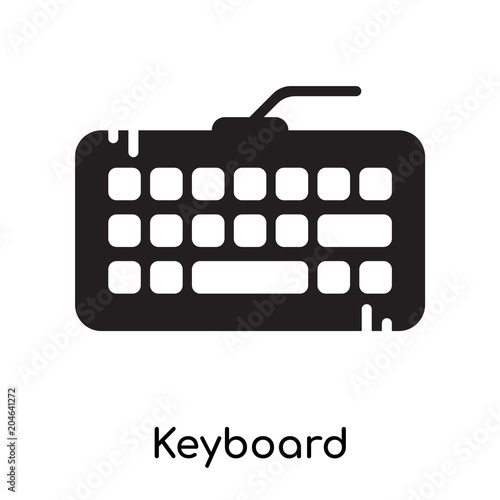 Keyboard icon isolated on white background , black filled vector sign and symbols