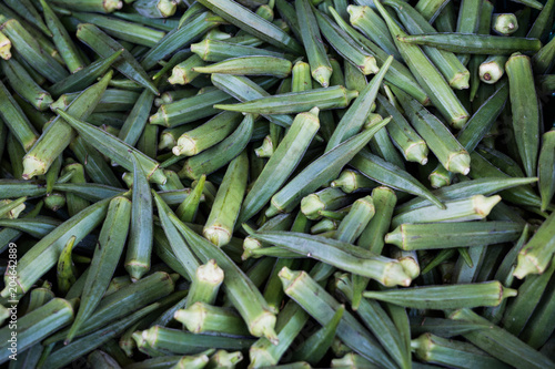 okra beans in green 