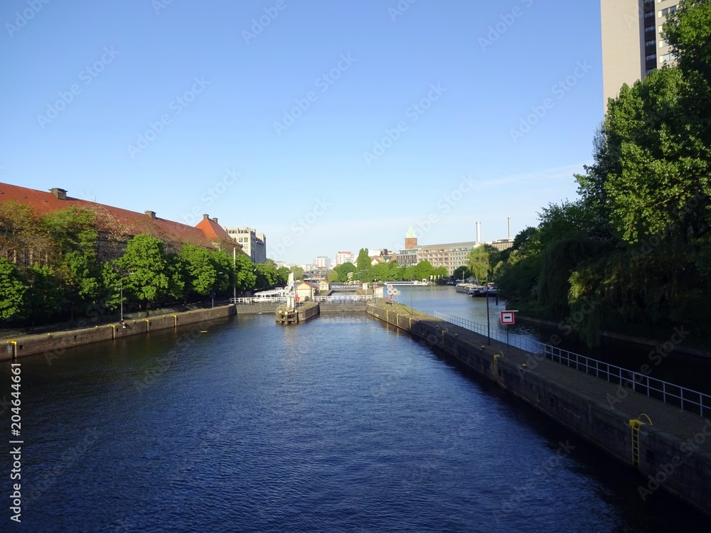 Lock for ships on the river Spree in Berlin