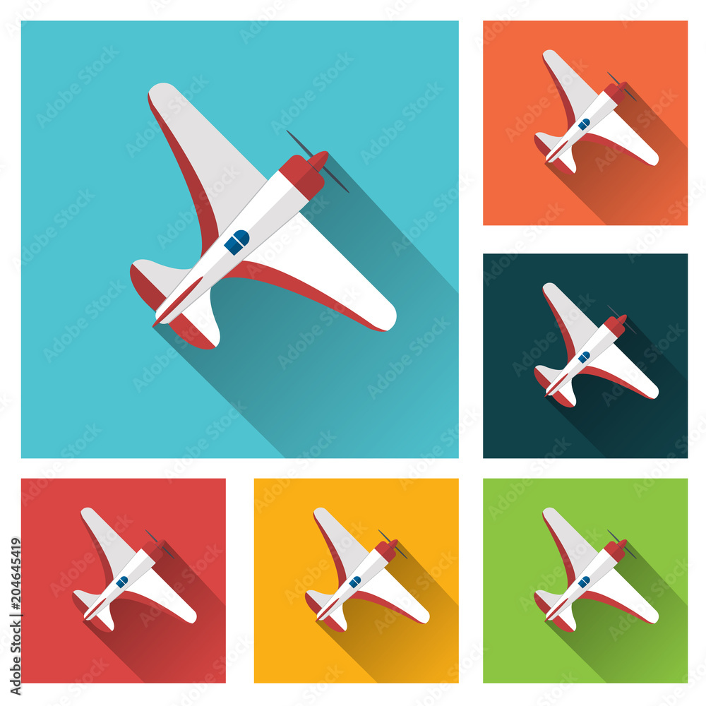 Airplane. Top view. Vector illustration. Airplane. Top view. Vector illustration.