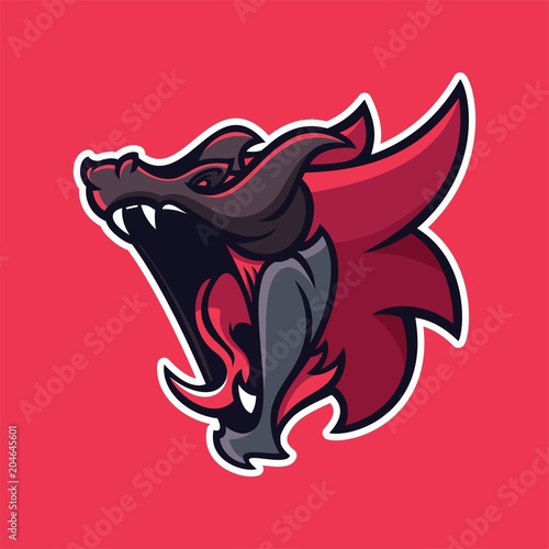 dragon esport gaming mascot logo template