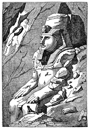  
The statue of Ramses the Great at the Great Temple of Abu Simbel or Ipsambul (from Das Heller-Magazin, September 6, 1834) photo