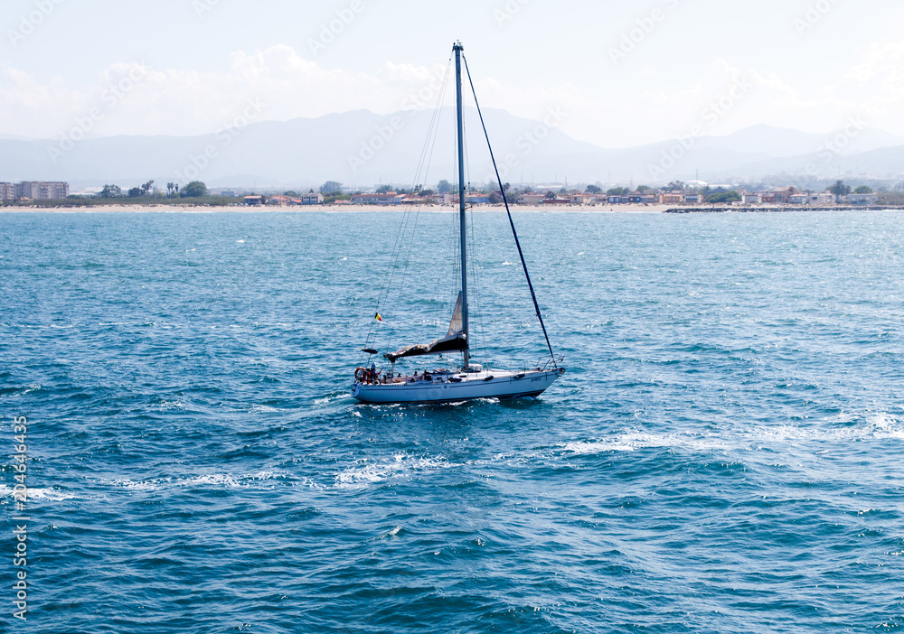 sailboat on the coast