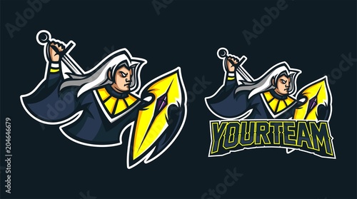 elves knight esport gaming mascot logo template