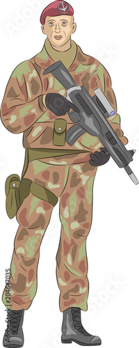Vector. The soldier is a paratrooper.