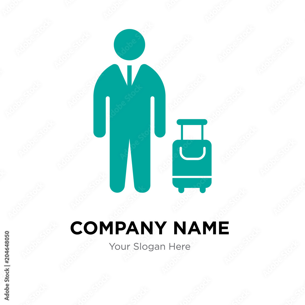 Traveler with a suitcase company logo design template, colorful vector icon for your business, brand sign and symbol Traveler with a suitcase company logo design template, colorful vector icon for your business, brand sign and symbol