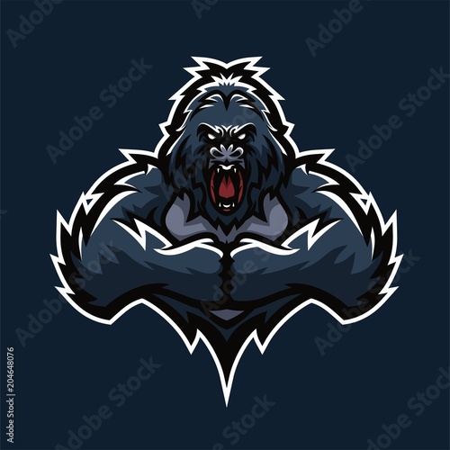 gorilla esport gaming mascot logo template