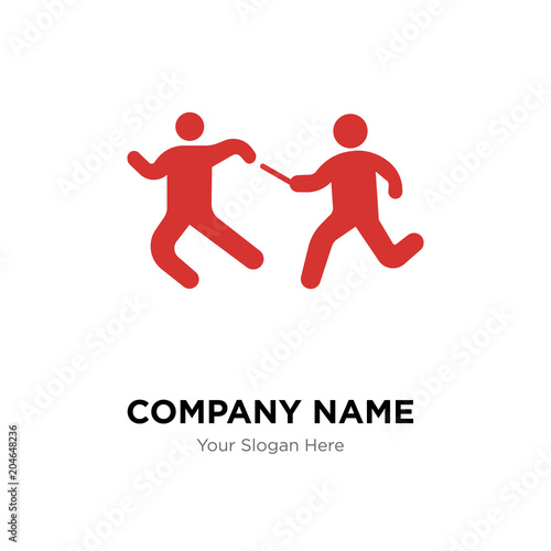 Relay runners company logo design template, colorful vector icon for your business, brand sign and symbol
