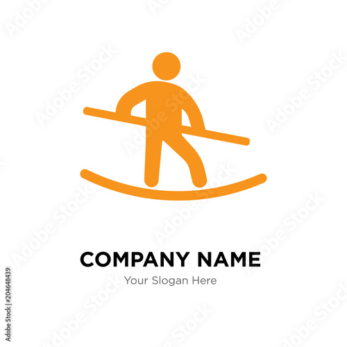 Tightrope Walker company logo design template, colorful vector icon for your business, brand sign and symbol