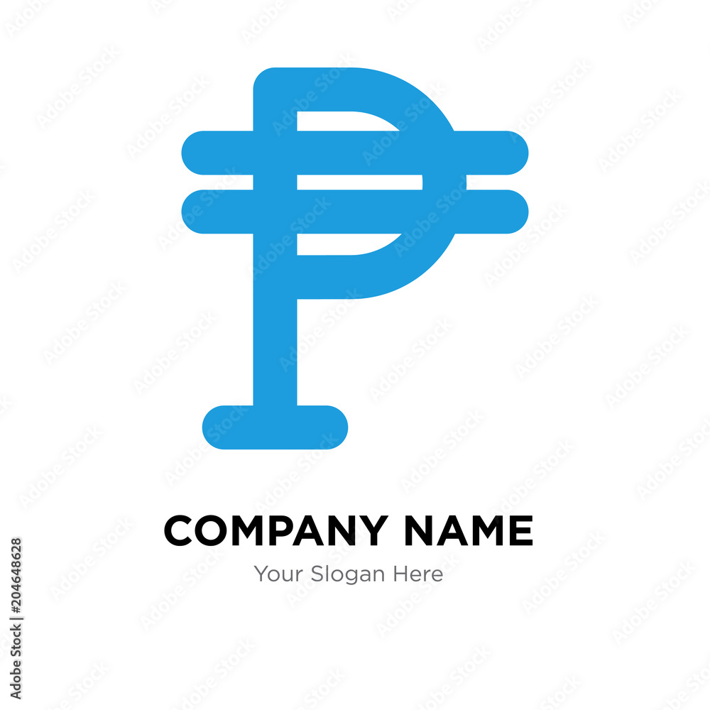 Obraz premium Argentina currency company logo design template, colorful vector icon for your business, brand sign and symbol