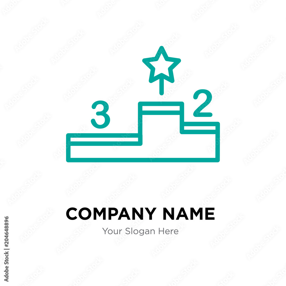 Podium company logo design template, colorful vector icon for your business, brand sign and symbol