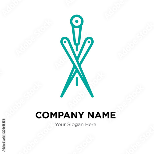 Acupuncture needles company logo design template, colorful vector icon for your business, brand sign and symbol