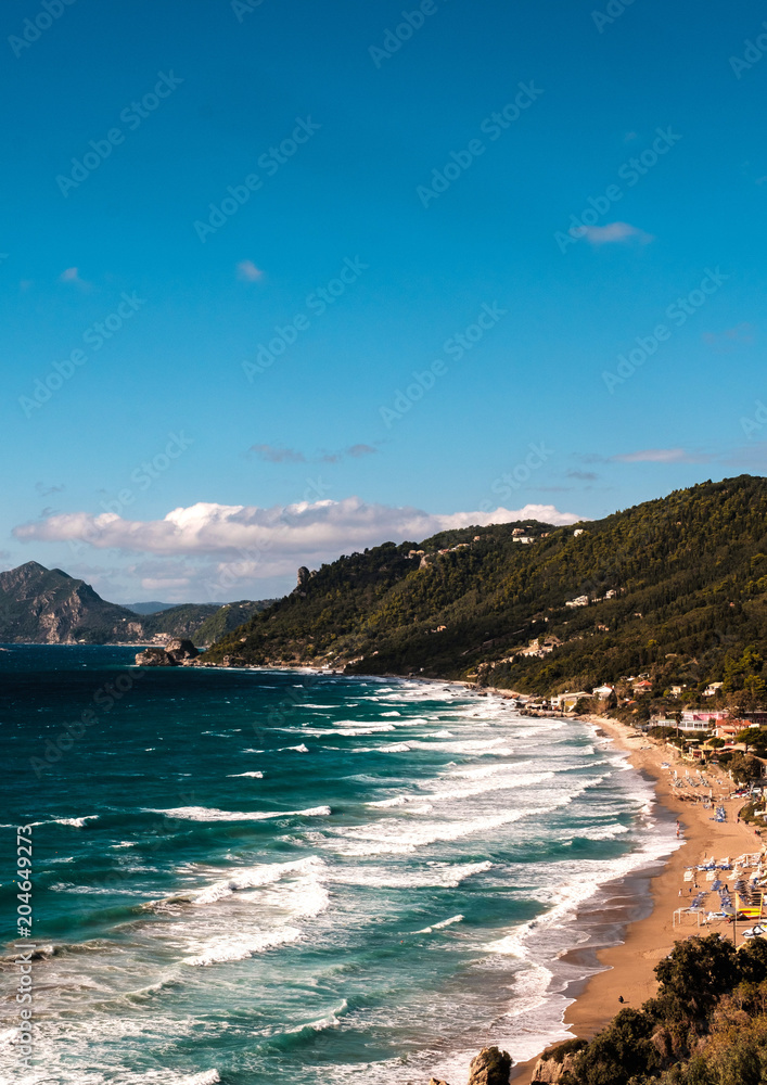 Ausblick auf den Strand von Agios Gordios auf Korfu