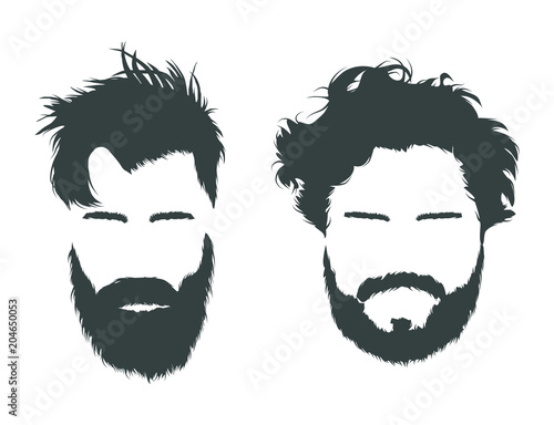 Hair and beards, vector
