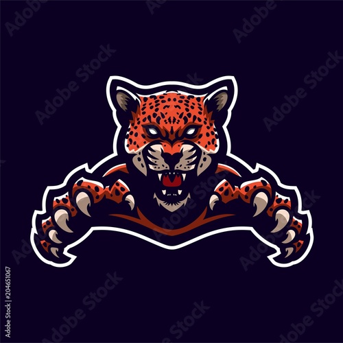 jaguar/leopard esport gaming mascot logo template