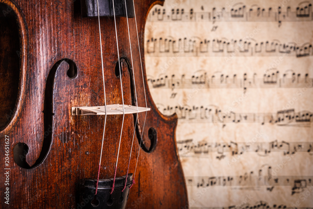 Fototapeta premium Detal w talii skrzypiec