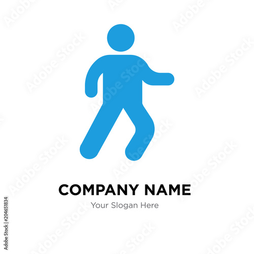 Man walking company logo design template, colorful vector icon for your business, brand sign and symbol