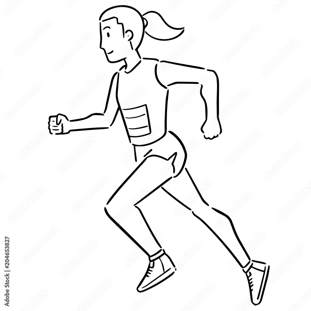 vector of woman running