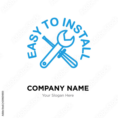 easy to install company logo design template, colorful vector icon for your business, brand sign and symbol