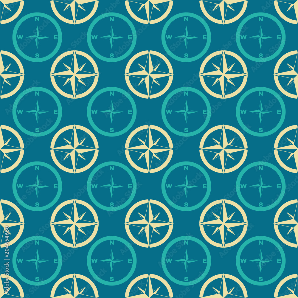 Seamless pattern with compass for your design