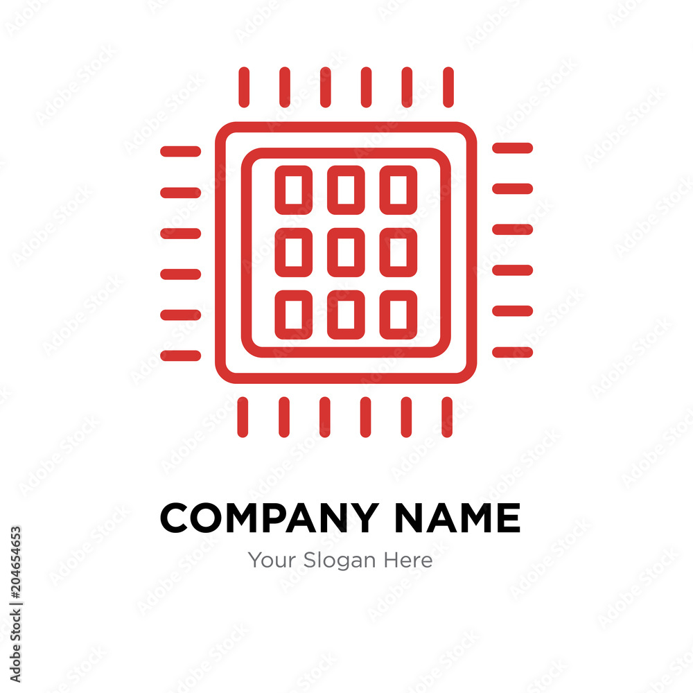 bak onder Stoel quad-core processor company logo design template, colorful vector icon for  your business, brand sign and symbol Stock Vector | Adobe Stock