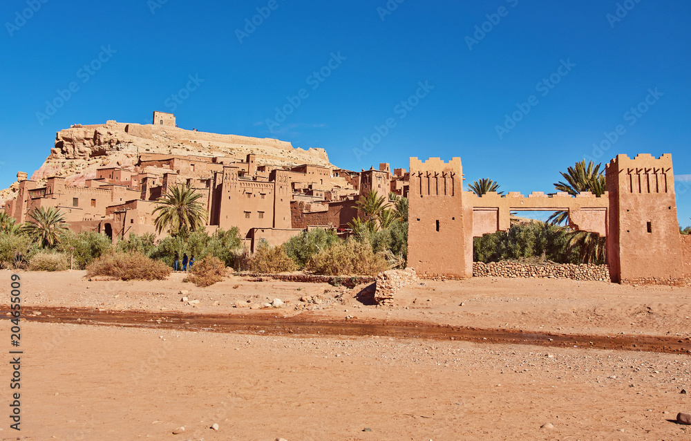 Kasbah Ait Ben Haddou in the Atlas Mountains of Morocco. UNESCO World Heritage Site since 1987.